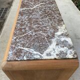 Renovated art deco sideboard in solid oak and marble