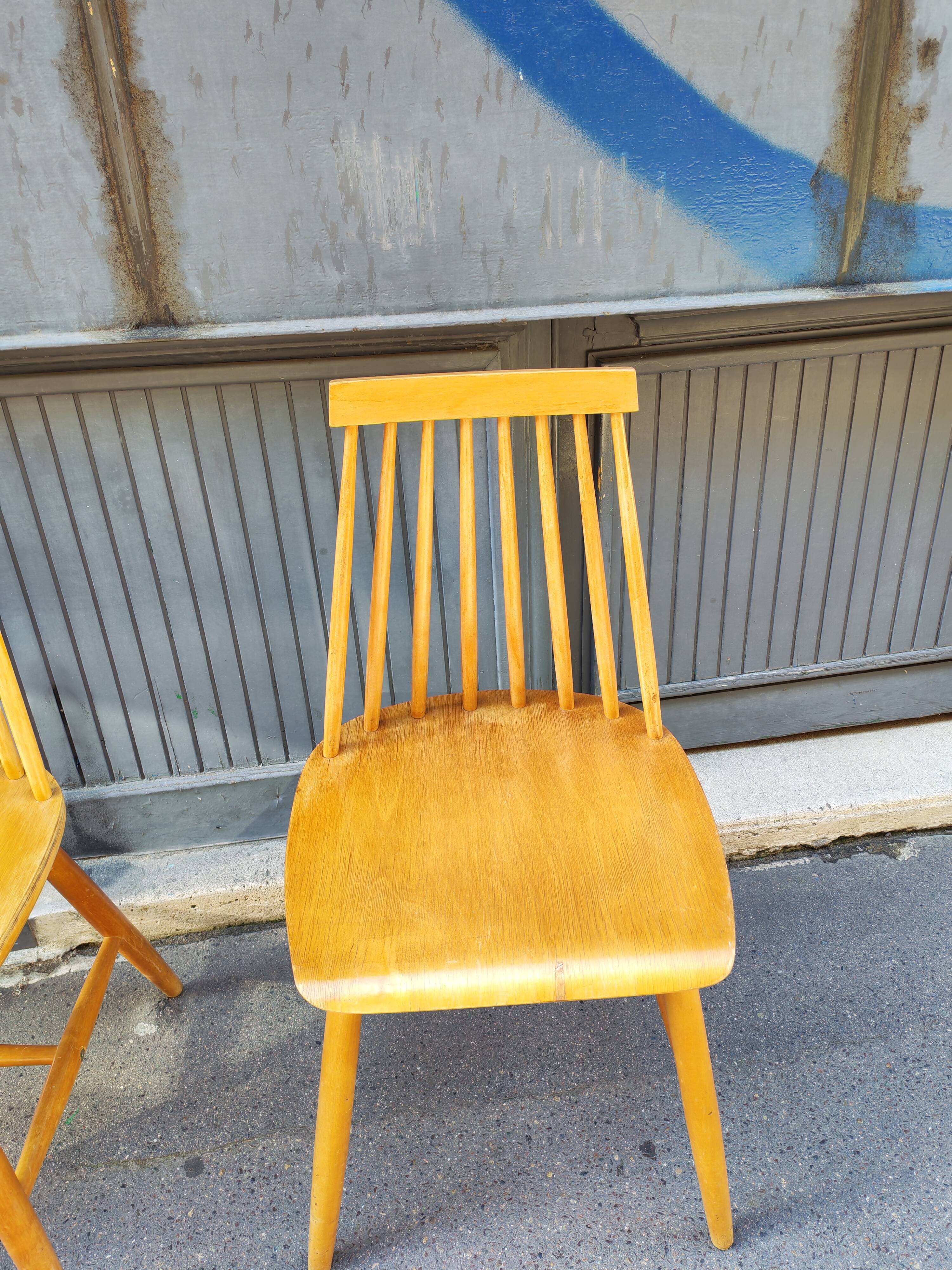 Pair of Scandinavian Pinnstol Suede chairs 1960
