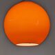 Pair of orange opaline ball pendant lights from the 60s/70s