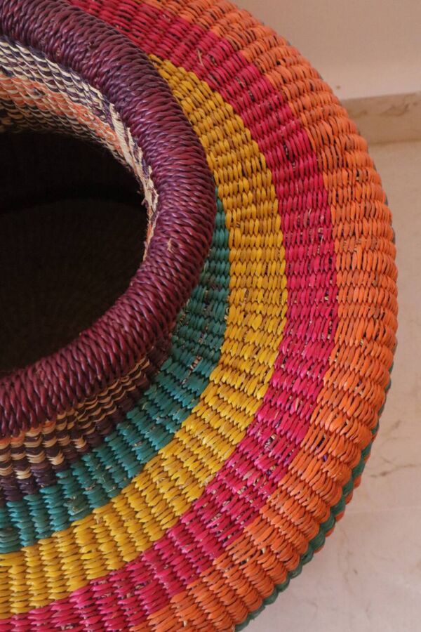 Panier Bolga panier décoratif africain Multicolore