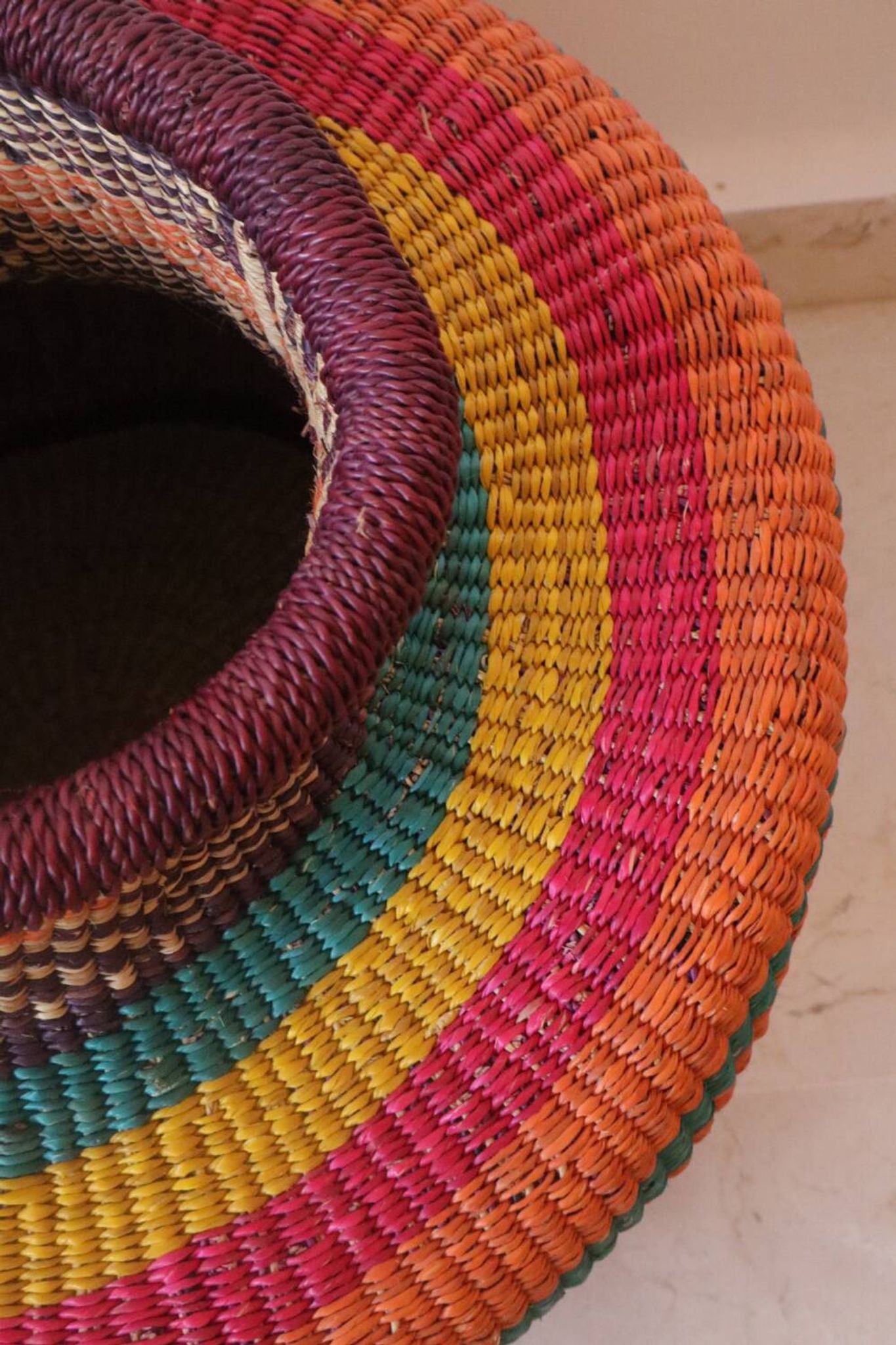 Bolga Basket African Decorative Basket Multicolor