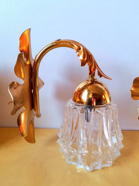 Paire D'Appliques Feuilles D'Acanthes 1970