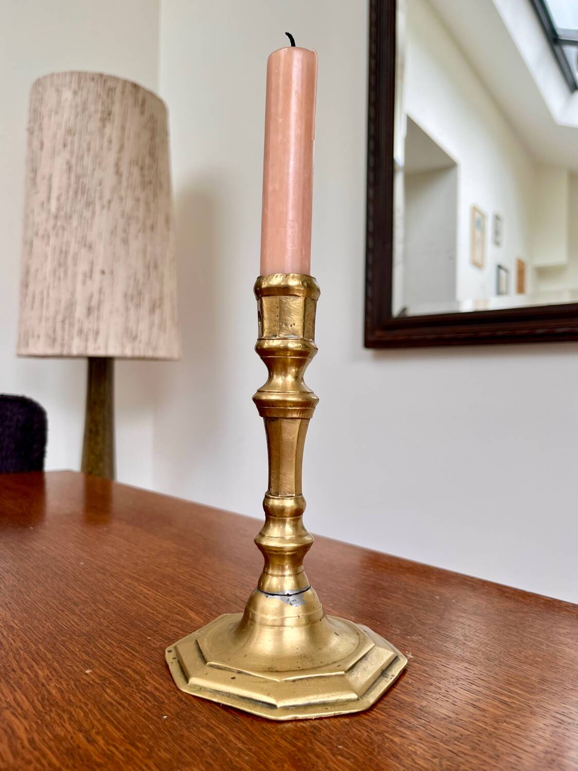 Vintage gold metal candlestick