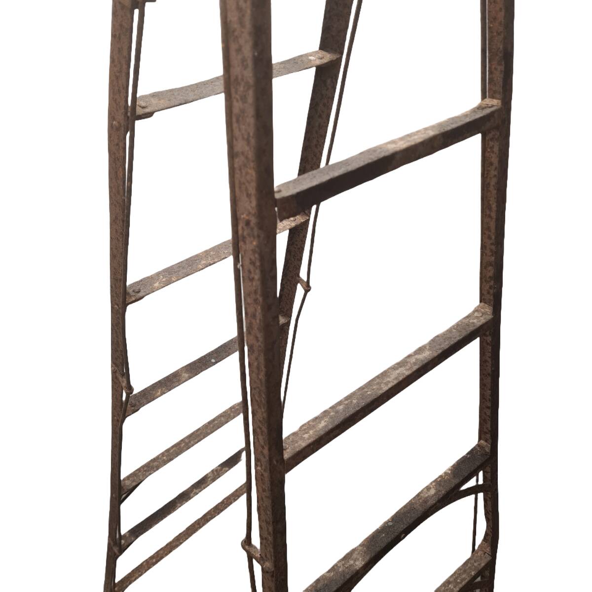 Old French Industrial Metal Ladder, early 1900s