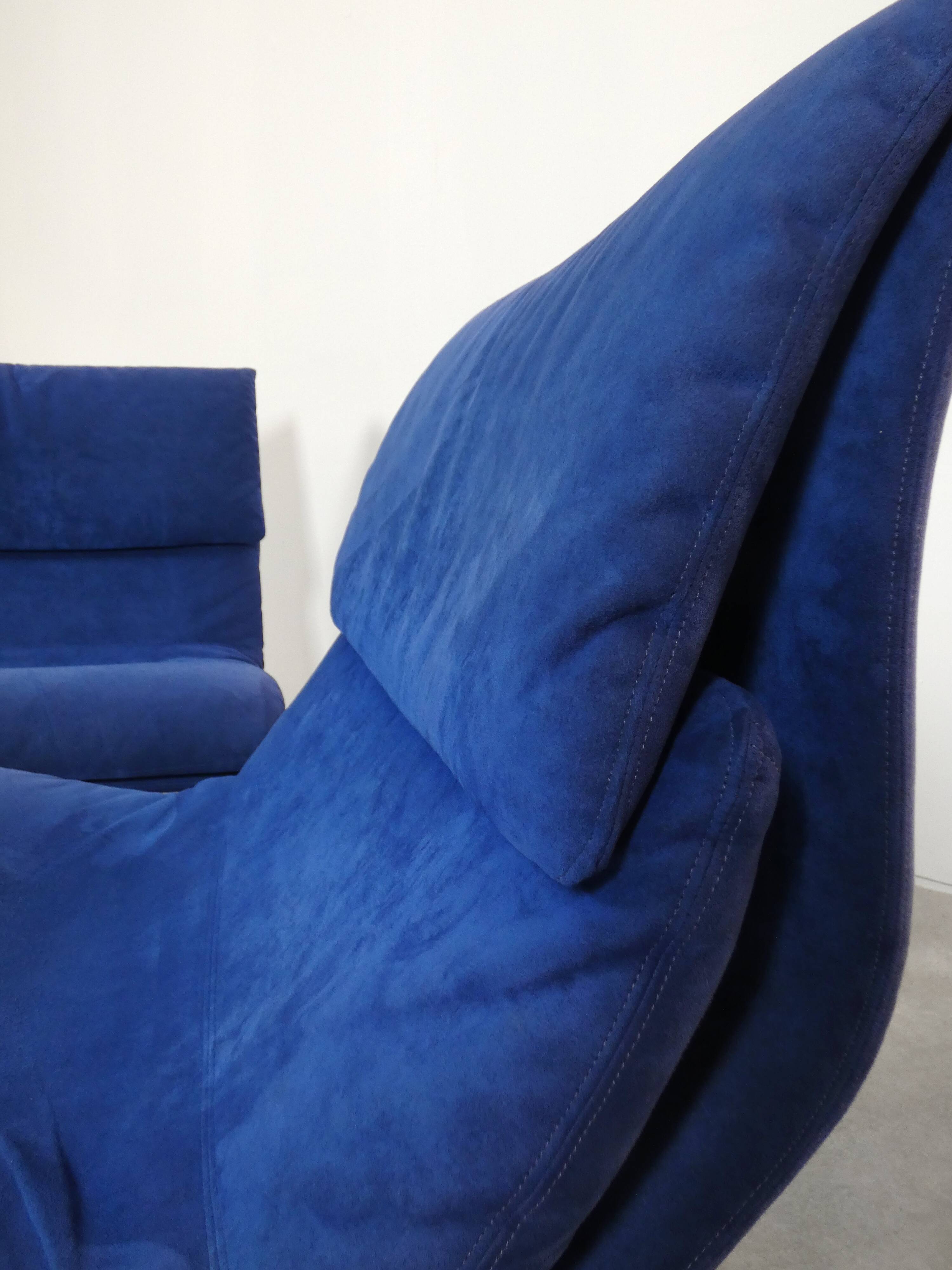 Chaises Saporiti Onda - daim bleu