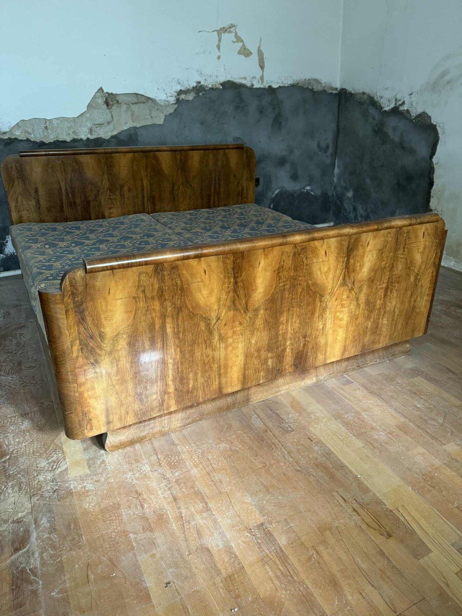 Art Deco bed frame, Austria, 1940s