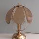 Brass table lamp with smoked glass panels, Belgium 1970