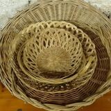 Set of vintage wicker baskets