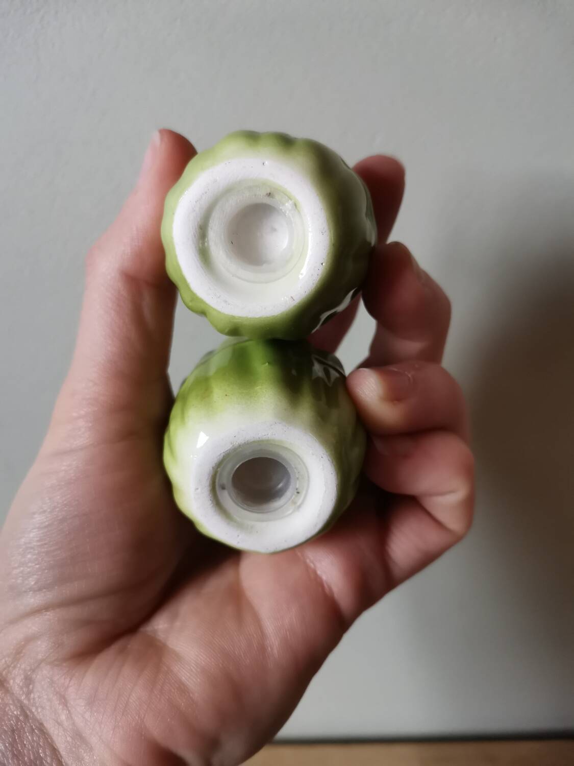 Set of 2 vintage salt and pepper shakers asparagus shape