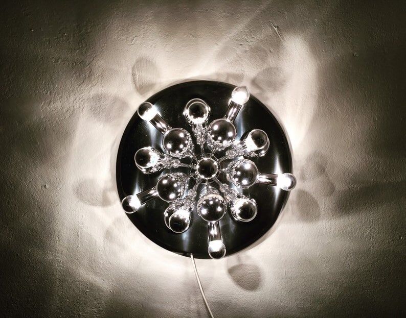 Mid Century Modern Sputnik wall lamp or flush light by Cosack
