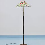 Lampadaire réglable en noyer et laiton des années 1940, Rupert Nikoll Vienne, Autriche, années 1950