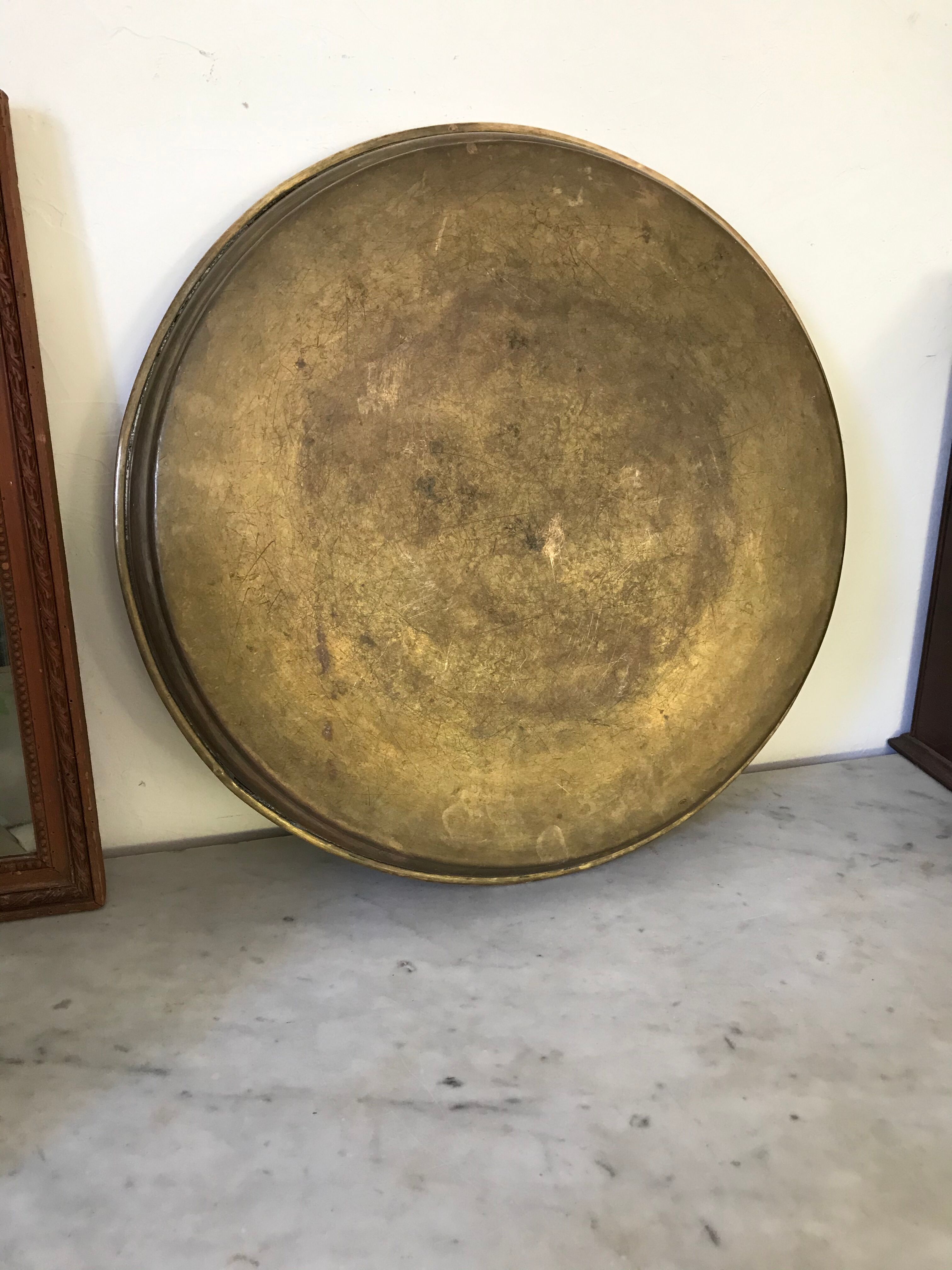 Brass tray in early 20th century