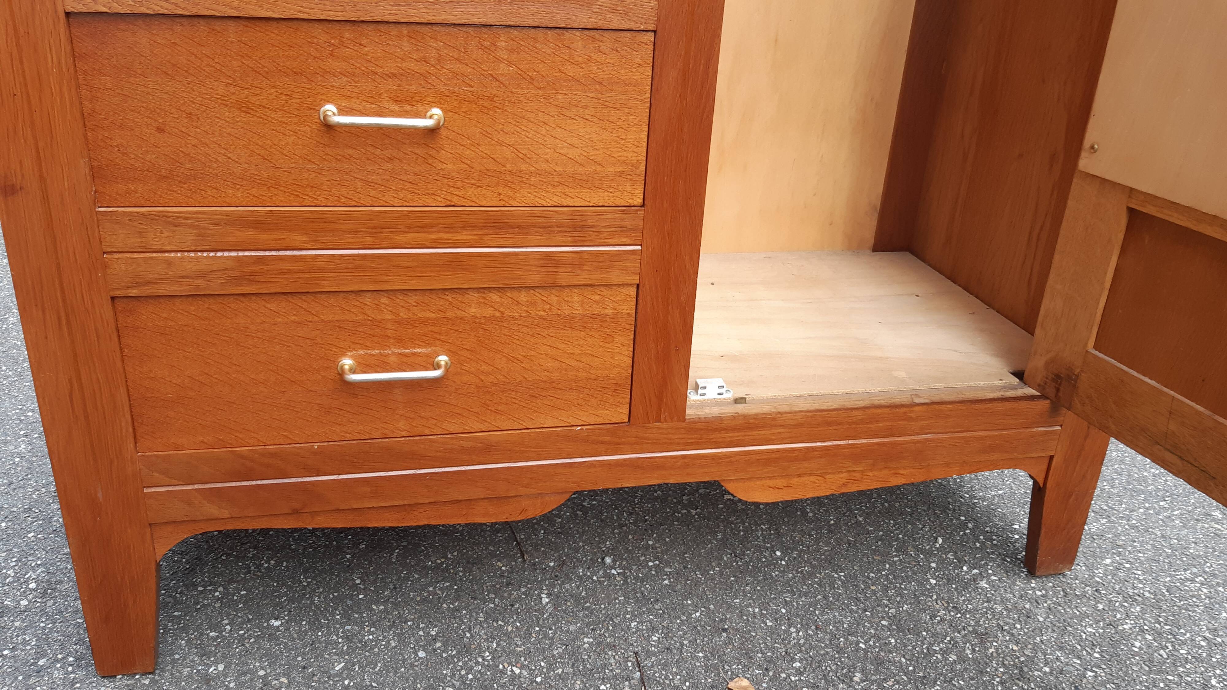 Parisian golden oak cabinet 1950