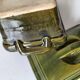 Small terrine in olive green glazed earthenware