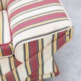 American sofa and armchair in original striped fabric from the 1970s