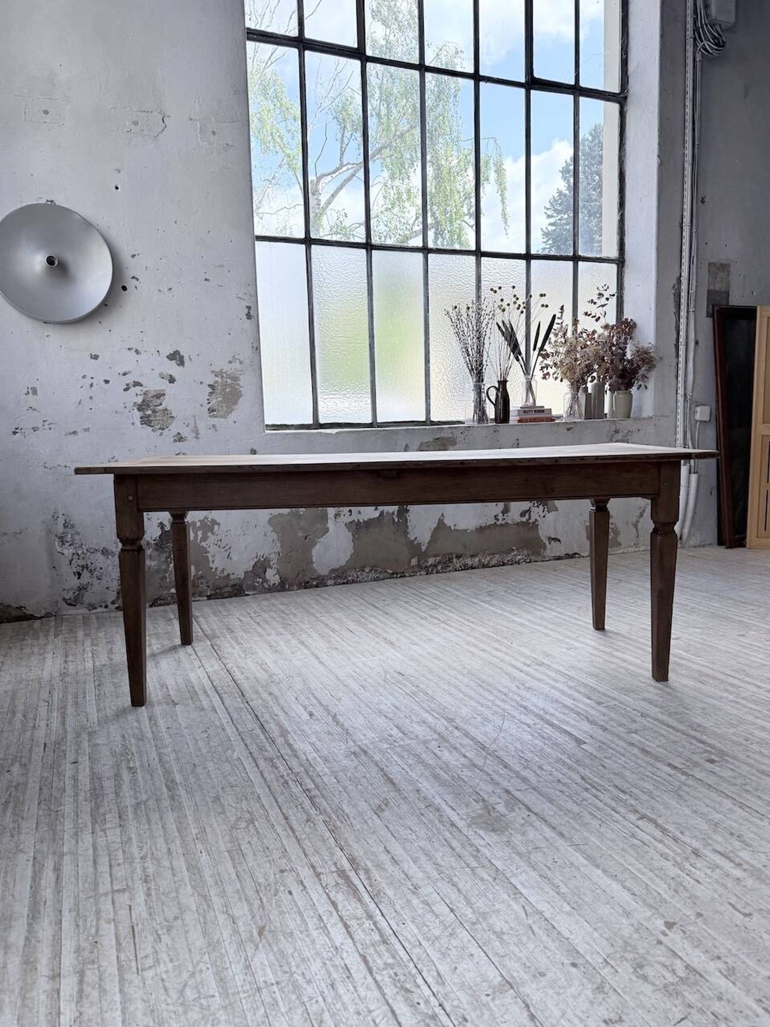 Solid oak farmhouse table with extensions (190-280cm) 1950