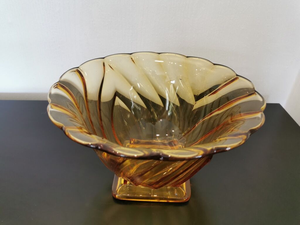 Glass cut style art deco yellow