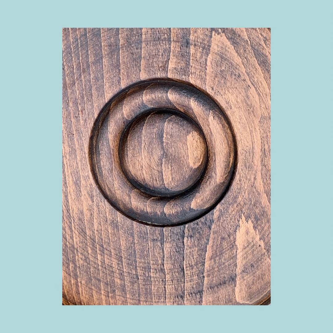 3 vintage turned wood stools