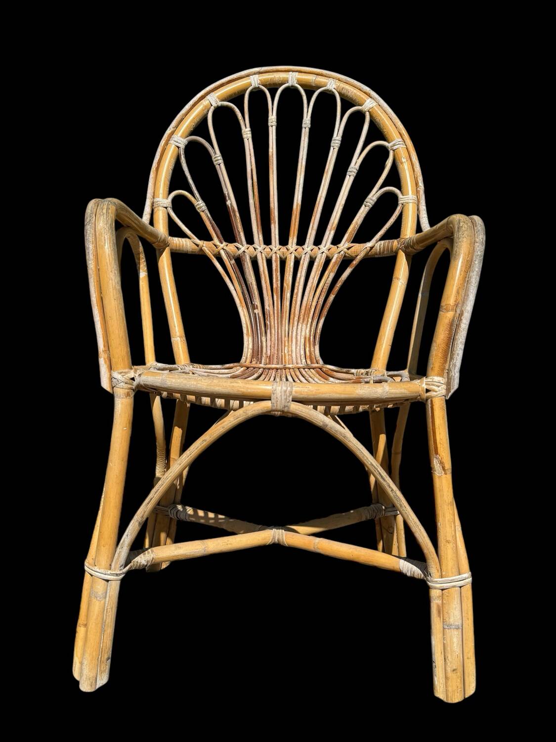 Rattan armchairs from the 70s France, set of 4