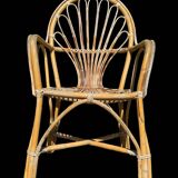 Rattan armchairs from the 70s France, set of 4