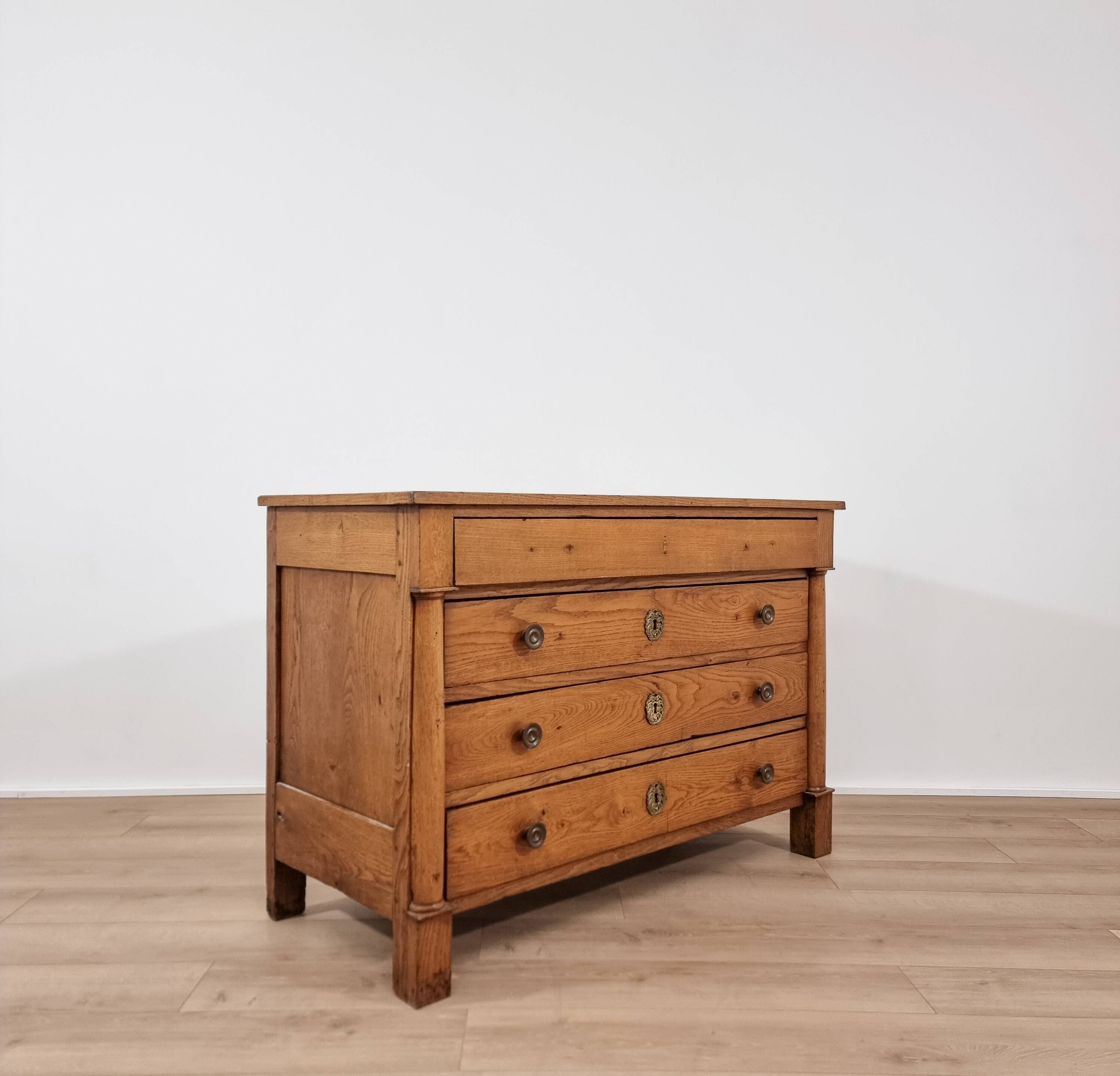 19th century solid wood chest of drawers