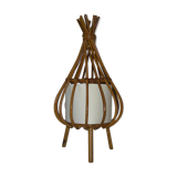 Rattan tripod lamp from the 50s