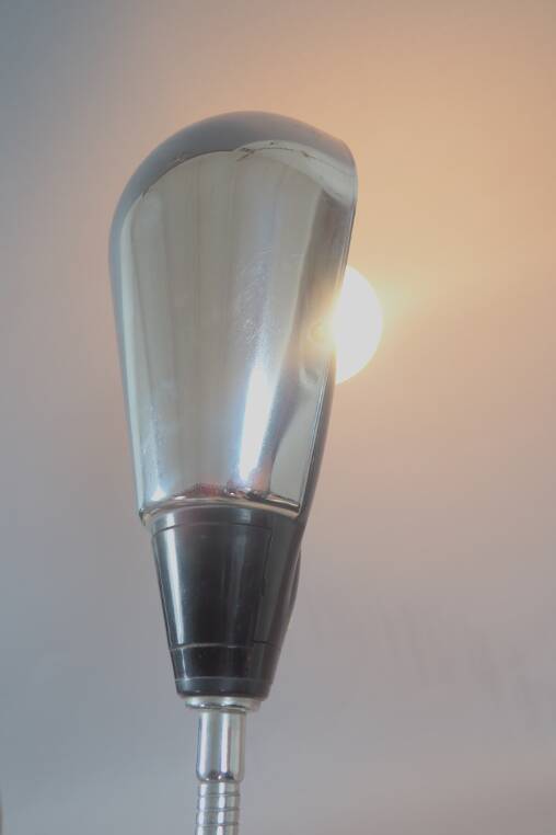 Large stainless steel desk lamp