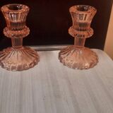 Pair of glass candlesticks