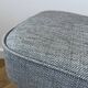 Vintage Footstool: Mid Century Modern Grey Fabric and Wood Legs