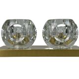 60s 70s peill & putzler cube wall lamp wall sconce ice glass space design