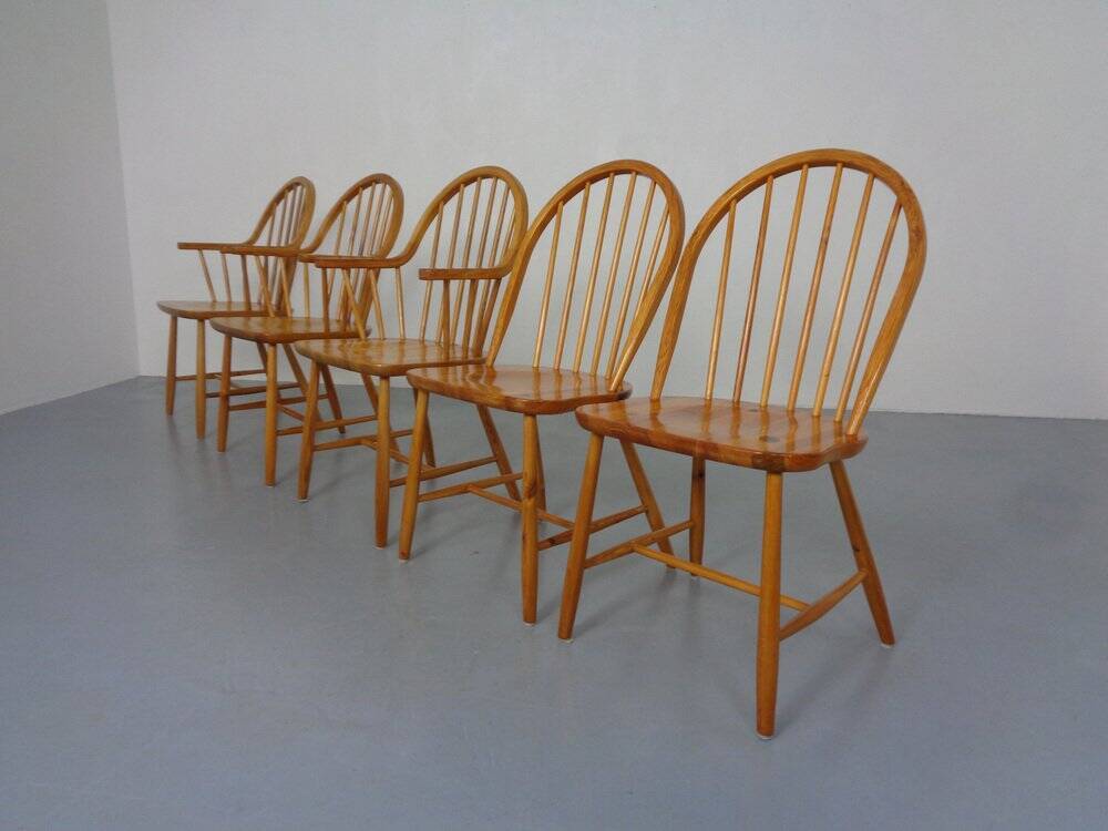 Pine Chairs by Erik Ole Jørgensen, Set of 5