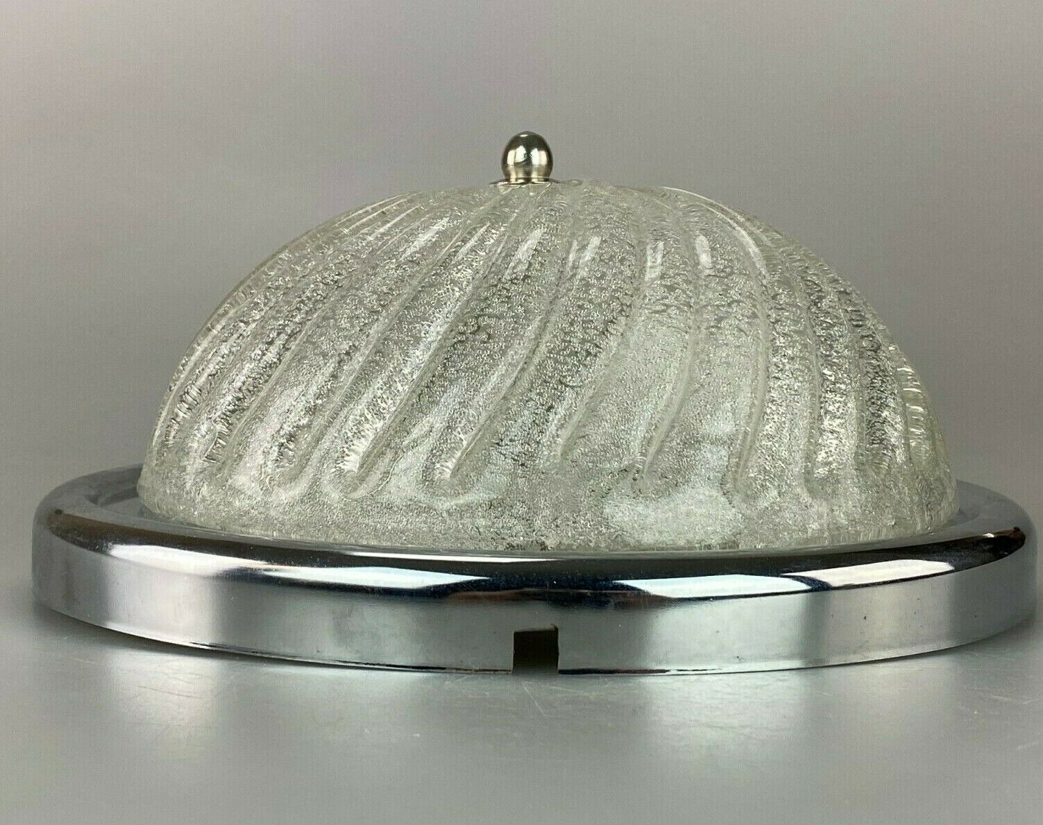 60s 70s Lamp Plafoniere Flush Mount Glass Space Age Design 60s