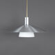 Danish design metal hanging lamp with milk glass, 1980s