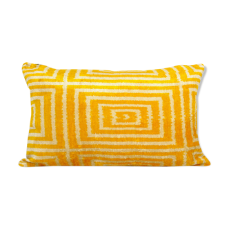 Silk ikat velvet pillow