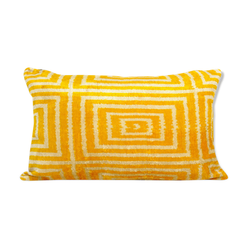 Silk ikat velvet pillow
