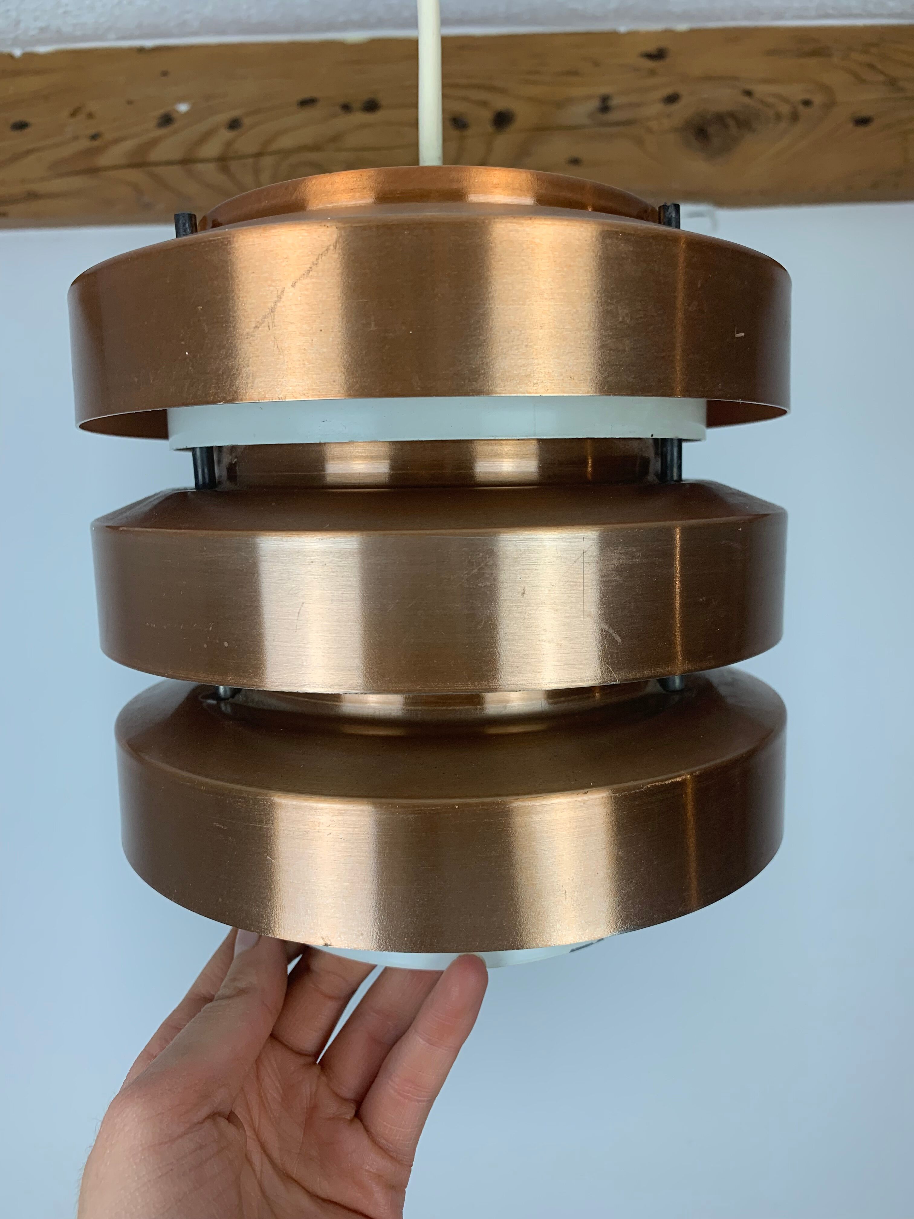 Scandinavian copper pendant lamp by MetallDrucker 60s