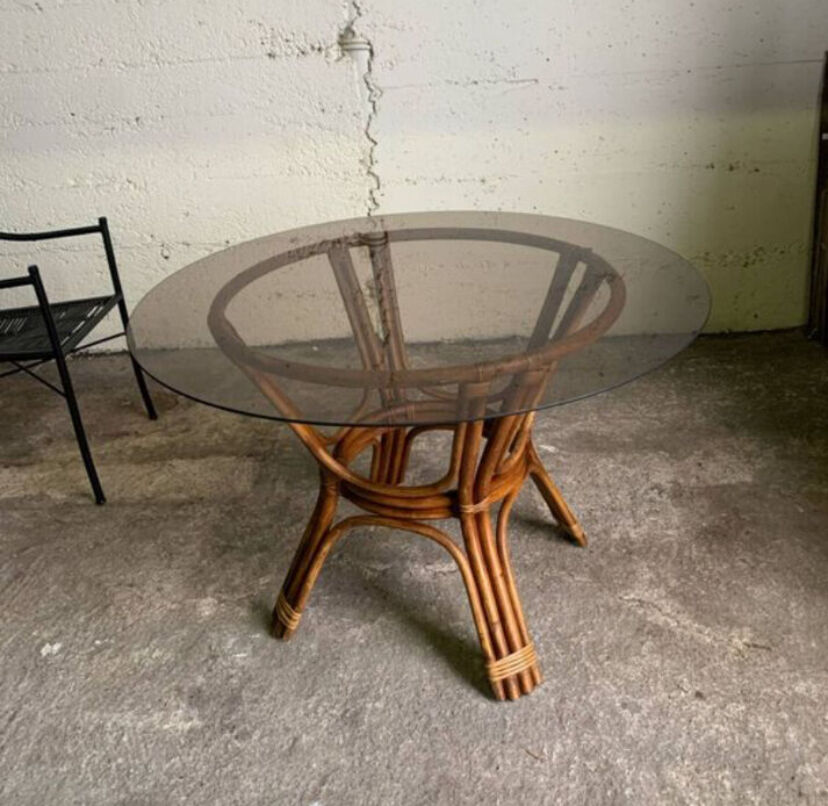 1970s bamboo table