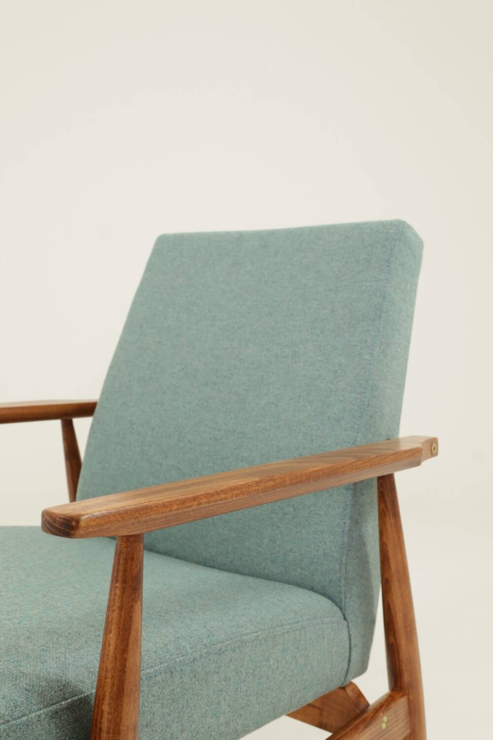 Vintage eucalyptus green armchair, modern design