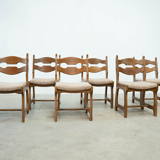 Set of six brutalist razorback dining chairs