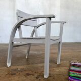 Vintage white children's chair - light grey 1950