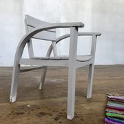 Fauteuil vintage pour enfant blanc gris clair 1950