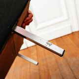 Black faux leather armchair, 1960