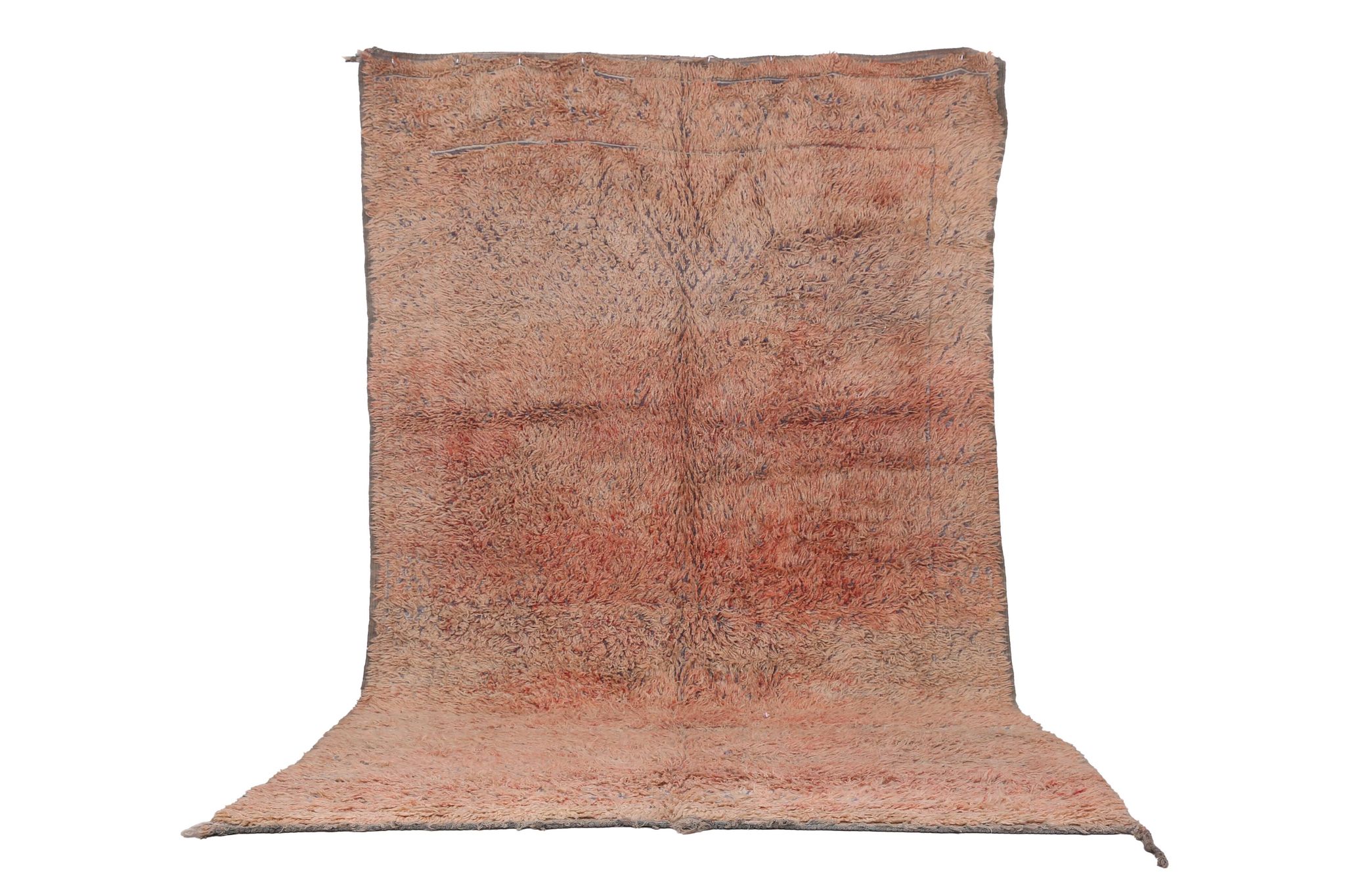 Peach Vintage Moroccan Rug 203 x 331 cm, Berber Shag Rug, Handmade Boho Rug