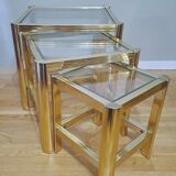 Golden brass nesting table