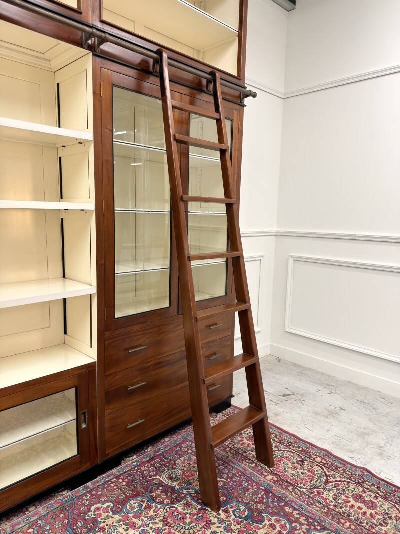 Large Classic English Art Deco Bookcase Library Cabinet