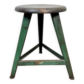 Dark Green Industrial Workshop Stool from Drupol, 1960s