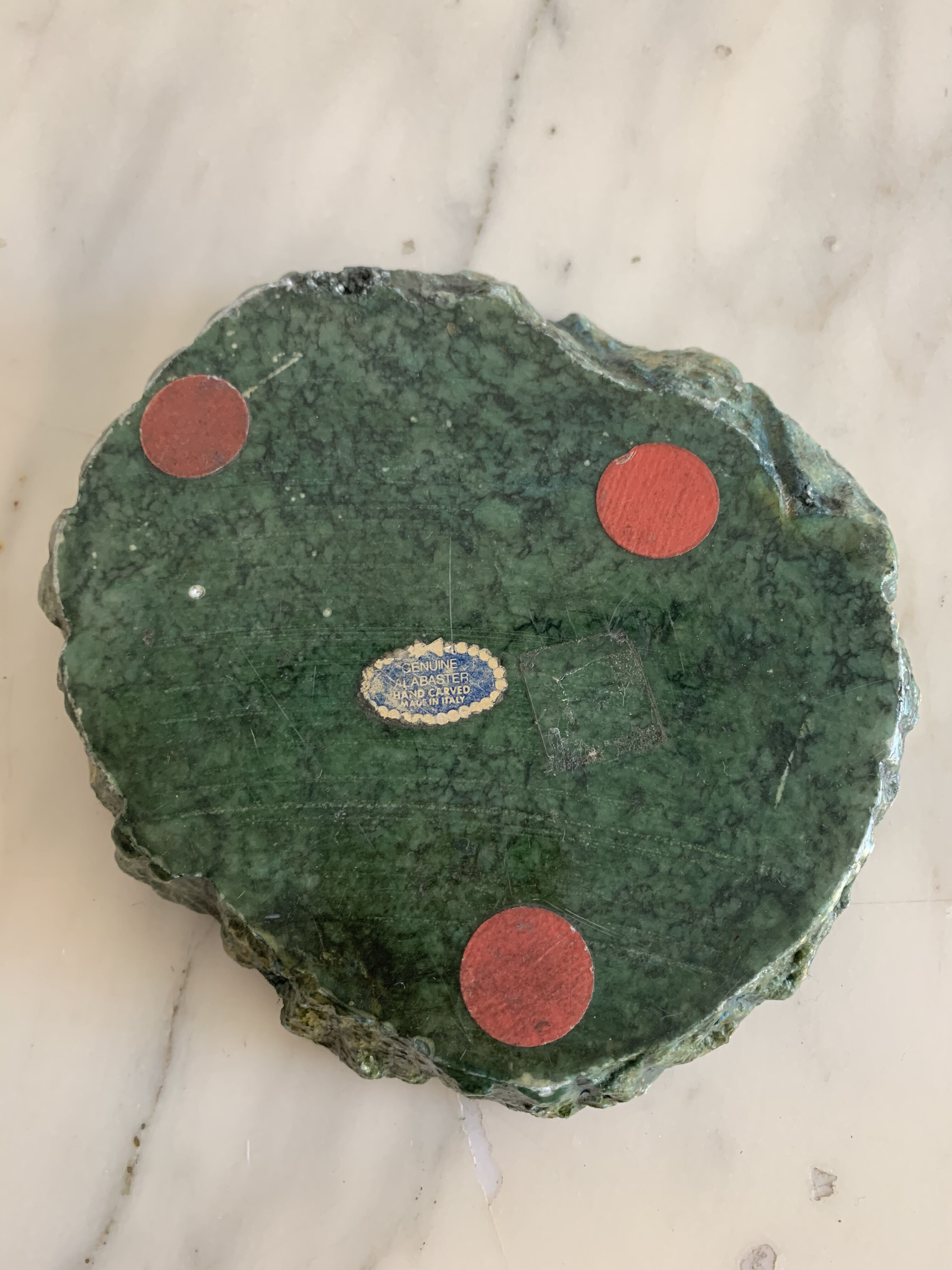 Green alabaster ashtray