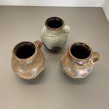 Set of 3 Rare Ceramic Pottery "Lava" Vases by Dümler and Breiden, Germany, 1960s