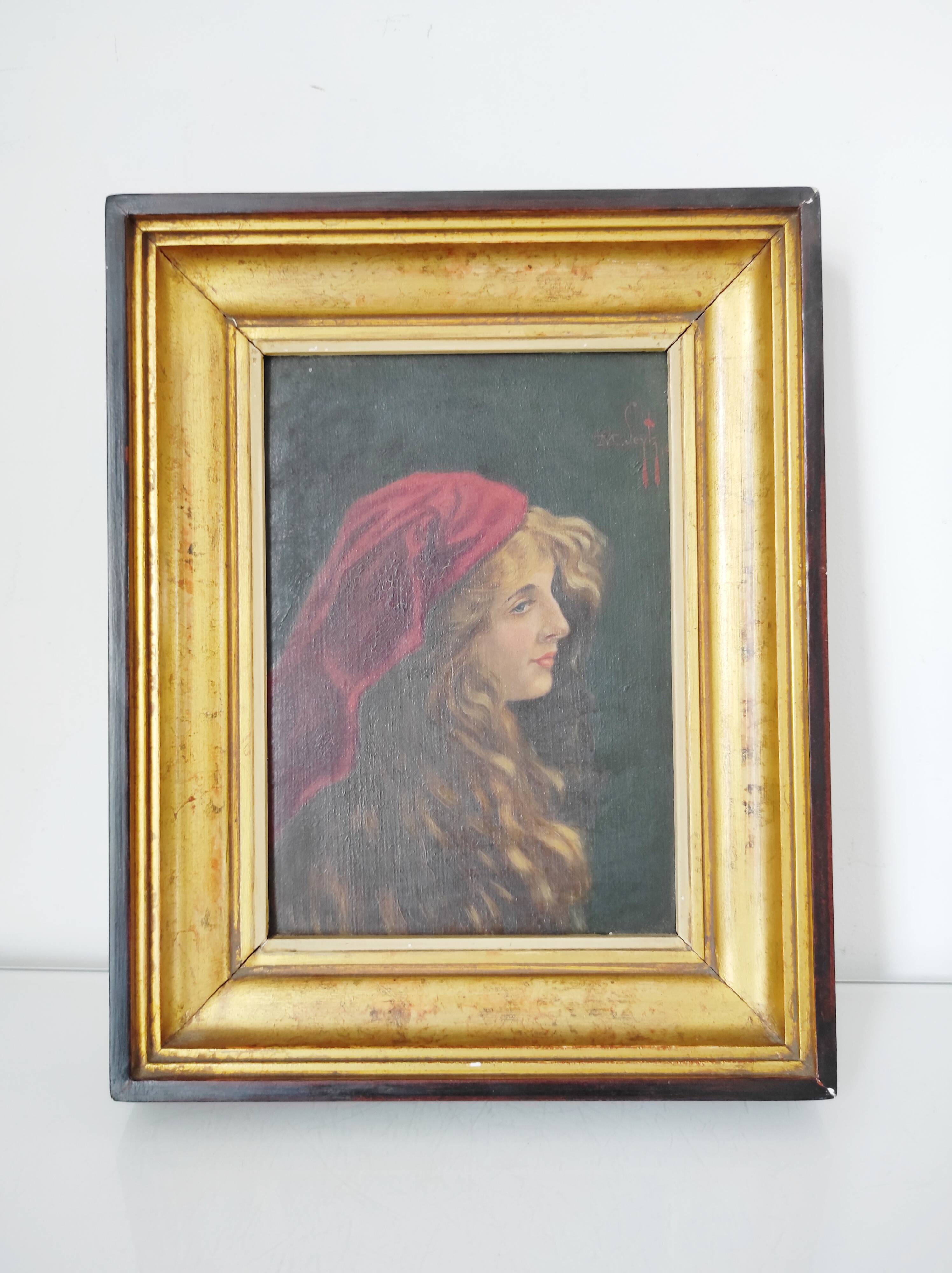 M. Leytz Portrait of a young woman, oil on panel, 19th century