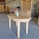 Oval wooden table – 2 extensions – sandblasted & varnished